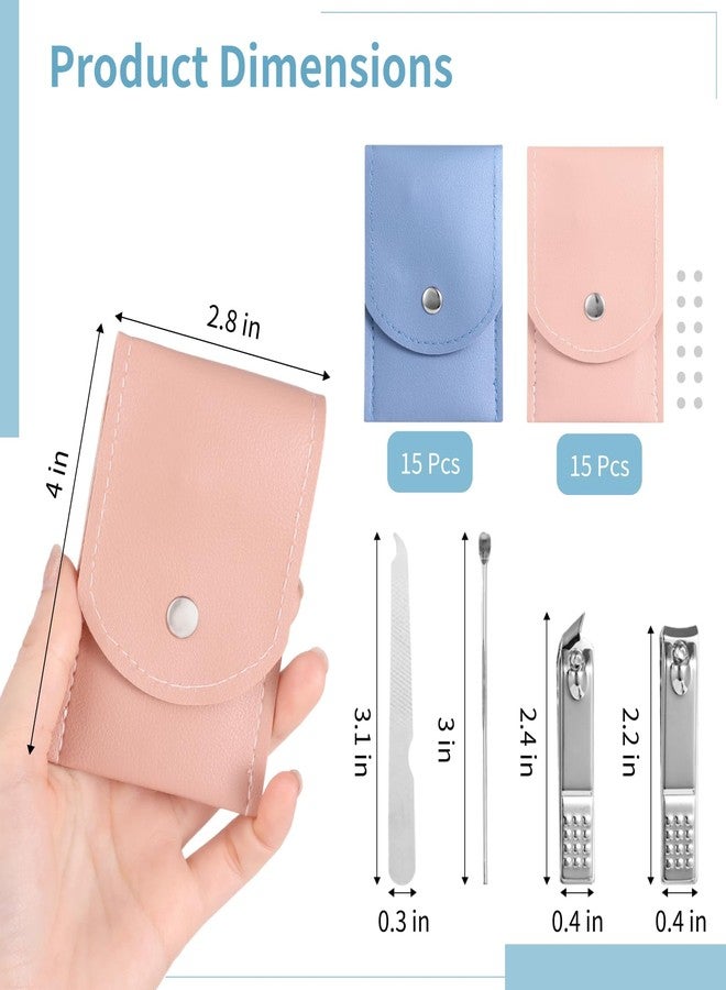COSYOO 30 Pcs Nail Clipper Set, 4-in-1 Manicure Kit Bulk, Stainless Steel Nail Care Kit with PU Leather Folding Case, Portable Travel Manicure Essentials for Home, Salon & Gifting - Image 4